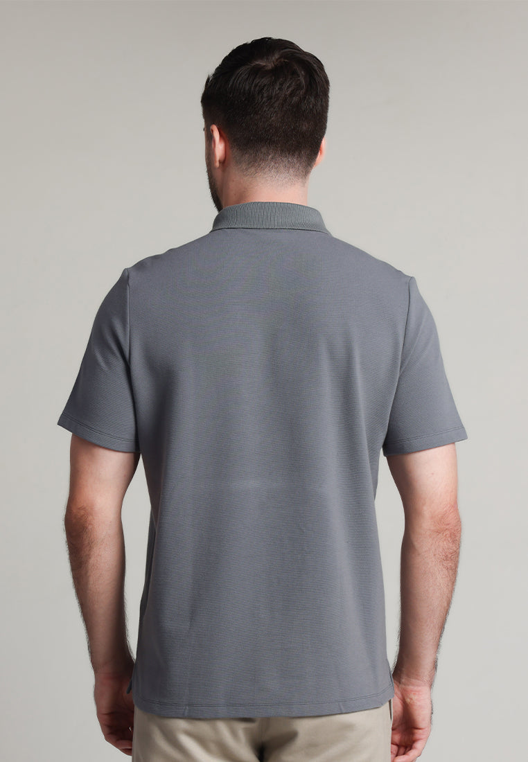 MOC - Kaos Polo Pria Lengan Pendek Davidde - Grey