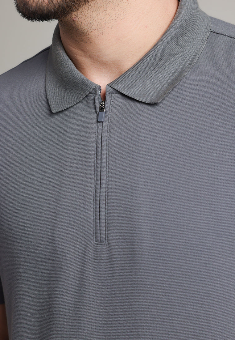 MOC - Kaos Polo Pria Lengan Pendek Davidde - Grey