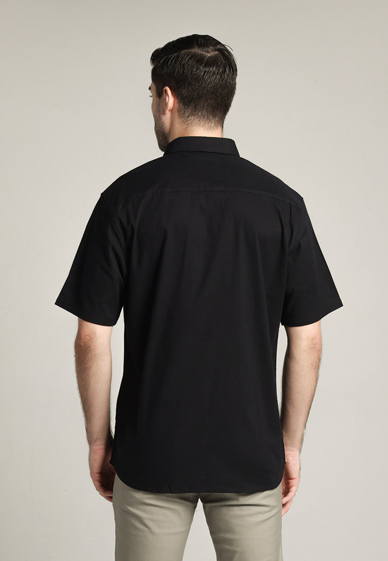 MOC Kemeja Lengan Pendek Pria Ehno - Black
