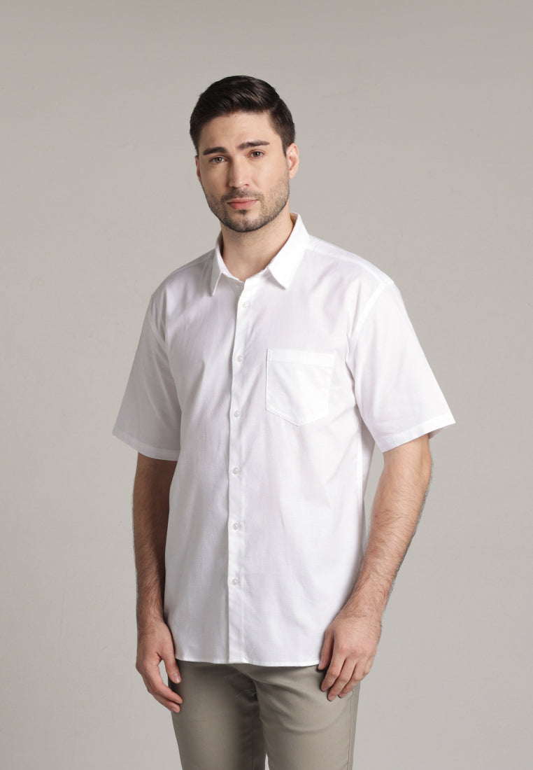 MOC Kemeja Lengan Pendek Pria Ehno - White