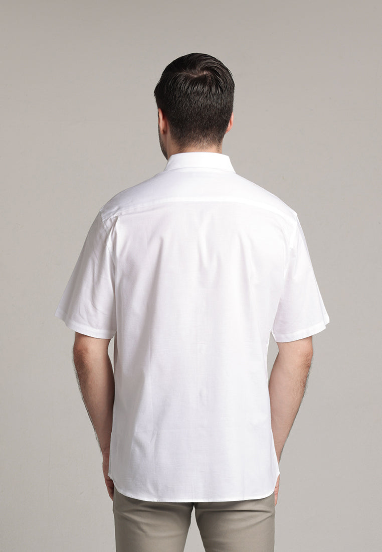 MOC Kemeja Lengan Pendek Pria Ehno - White