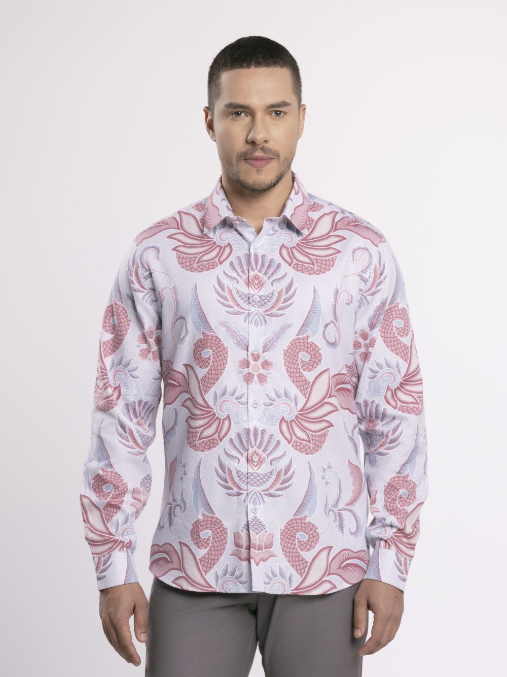 MOC - Kemeja Batik Pria Lengan Panjang Harjuna - Beige