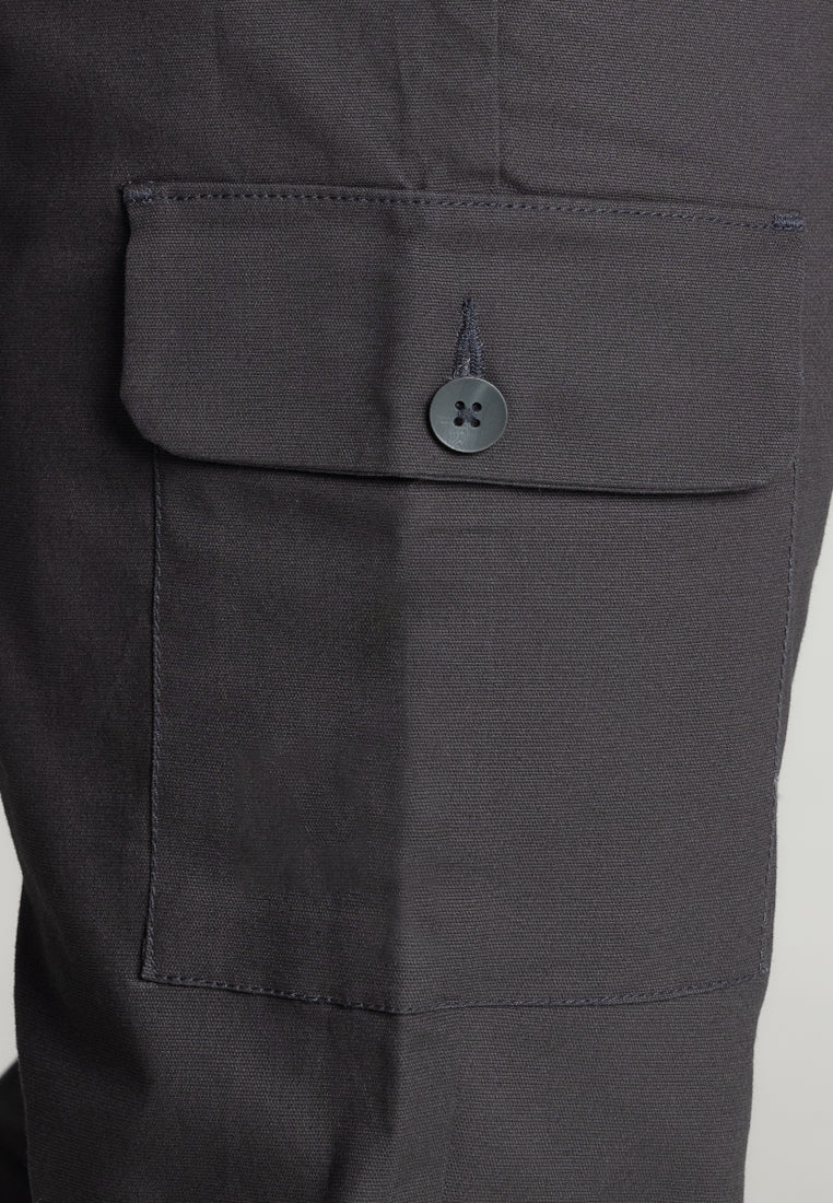 MOC - Celana Panjang Cargo Polos Pria Zico - Dark Grey