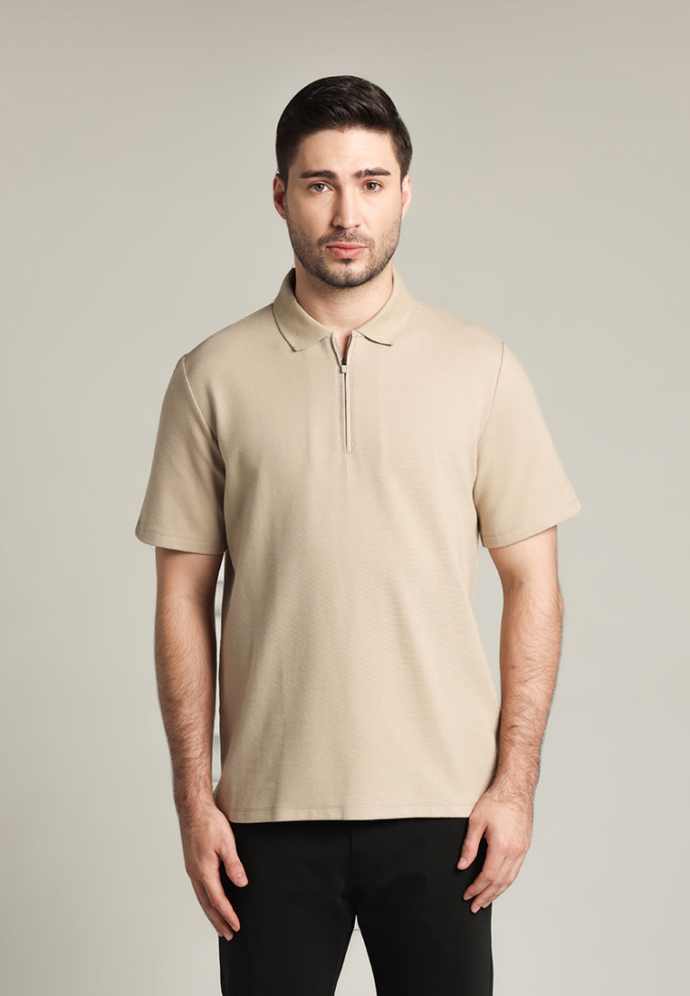 MOC - Kaos Polo Pria Lengan Pendek Davidde - Khaki
