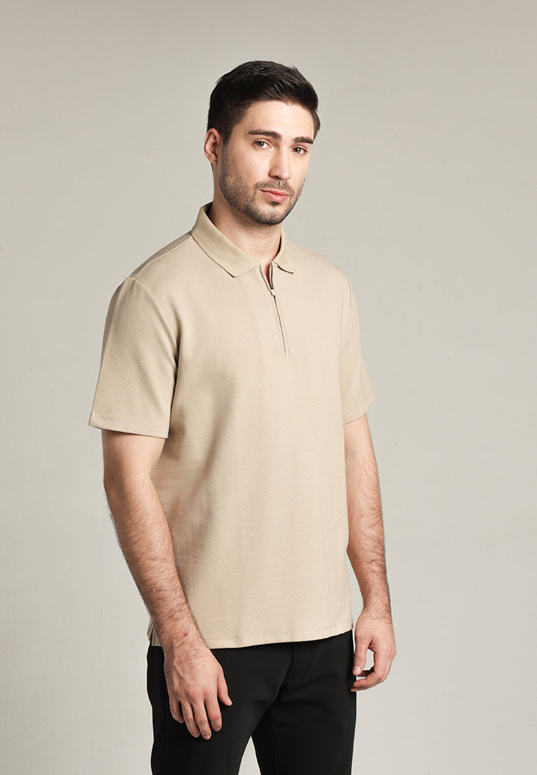 MOC - Kaos Polo Pria Lengan Pendek Davidde - Khaki