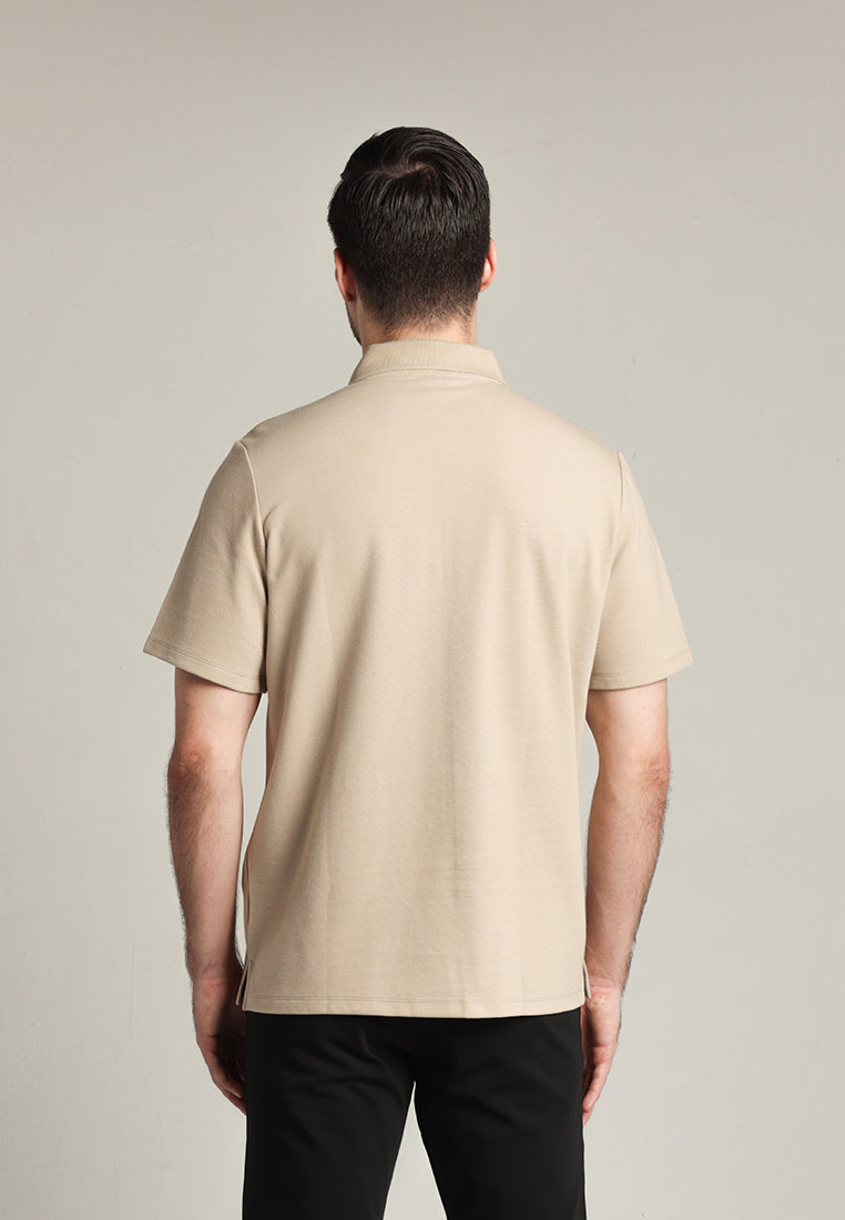 MOC - Kaos Polo Pria Lengan Pendek Davidde - Khaki