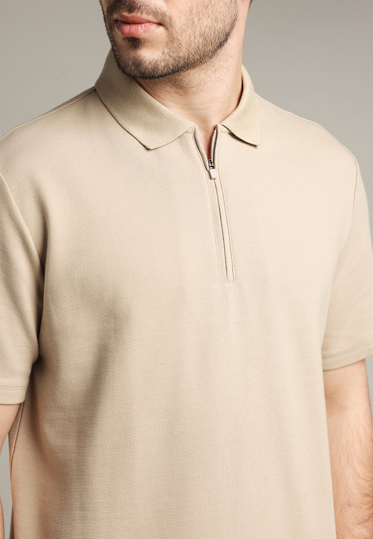 MOC - Kaos Polo Pria Lengan Pendek Davidde - Khaki