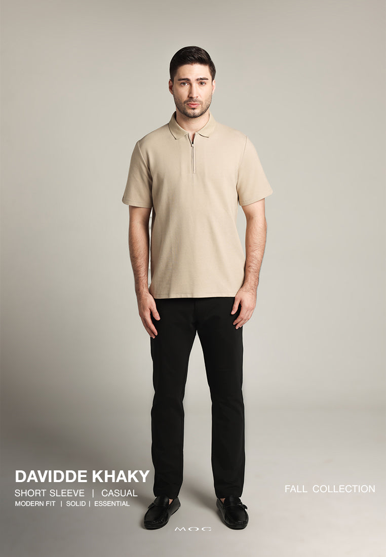MOC - Kaos Polo Pria Lengan Pendek Davidde - Khaki