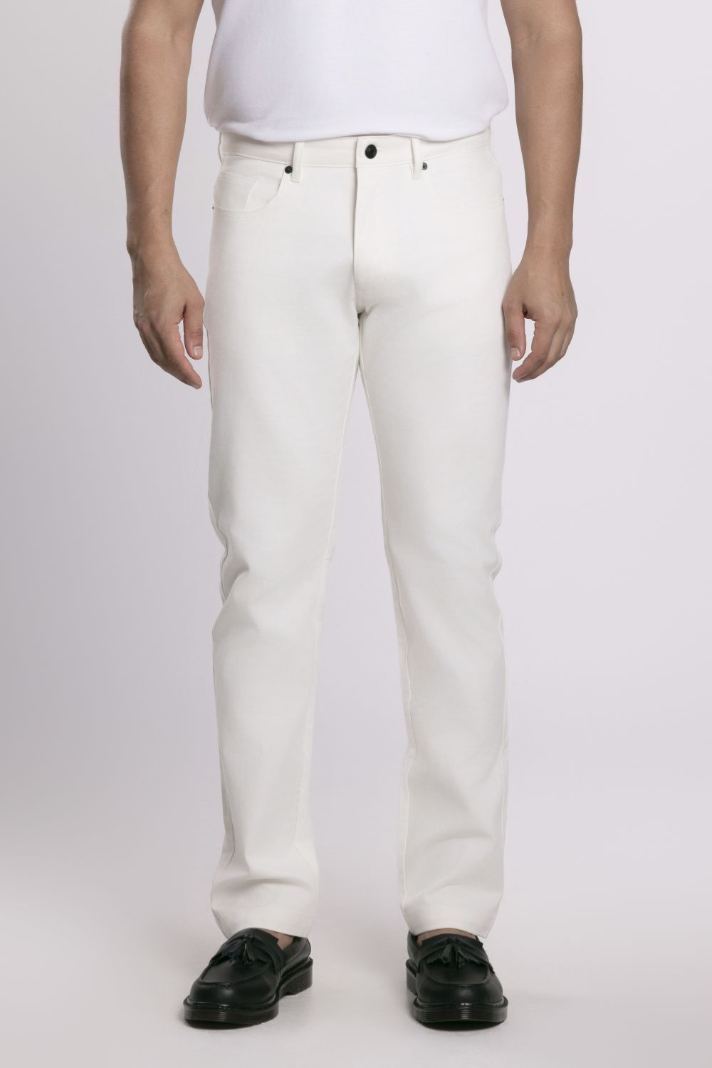 MOC - Celana Panjang Denim Pria Vitus - White