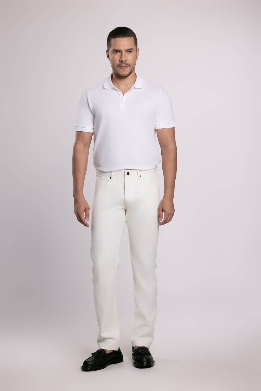 MOC - Celana Panjang Denim Pria Vitus - White