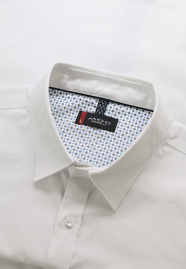 MOC Kemeja Lengan Pendek Pria Bruce - White
