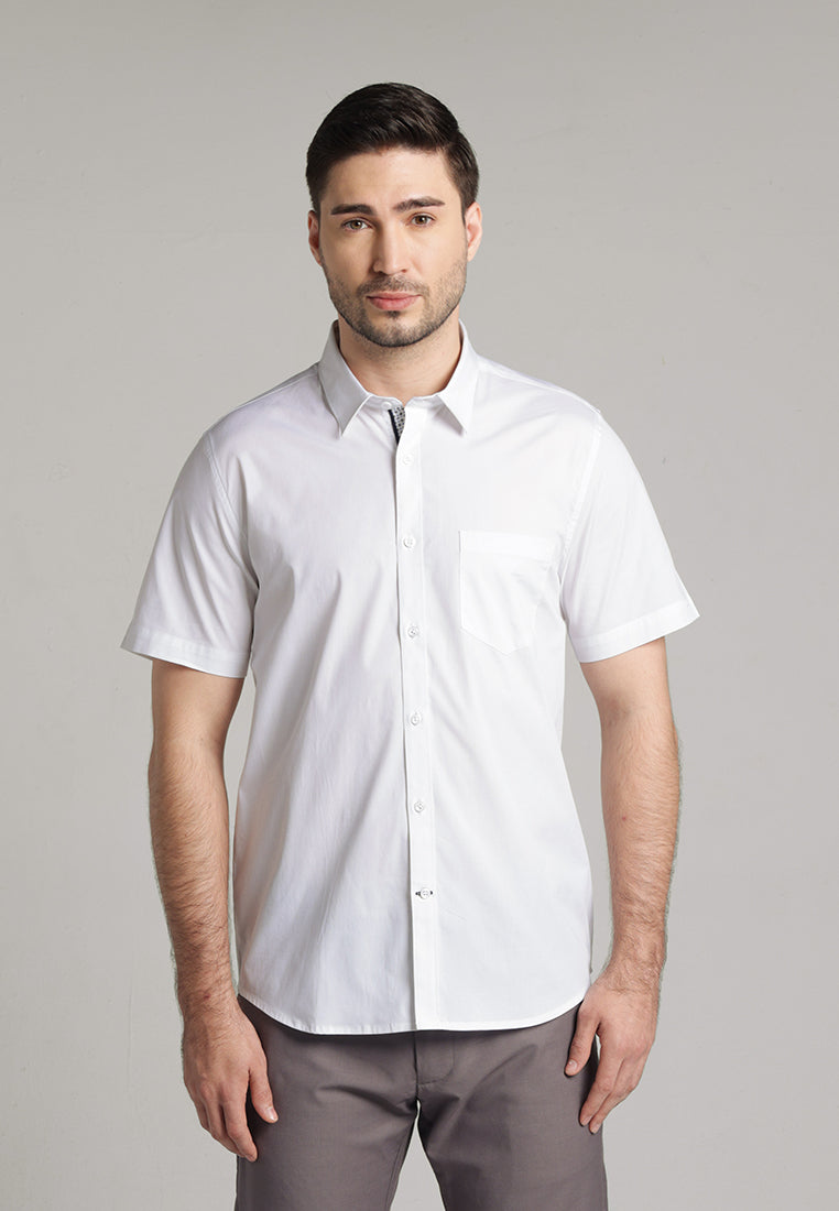 MOC Kemeja Lengan Pendek Pria Bruce - White