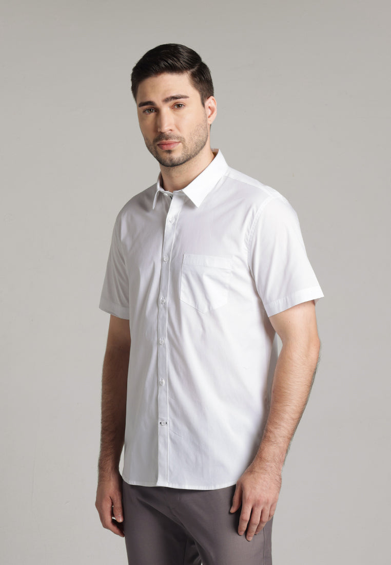 MOC Kemeja Lengan Pendek Pria Bruce - White