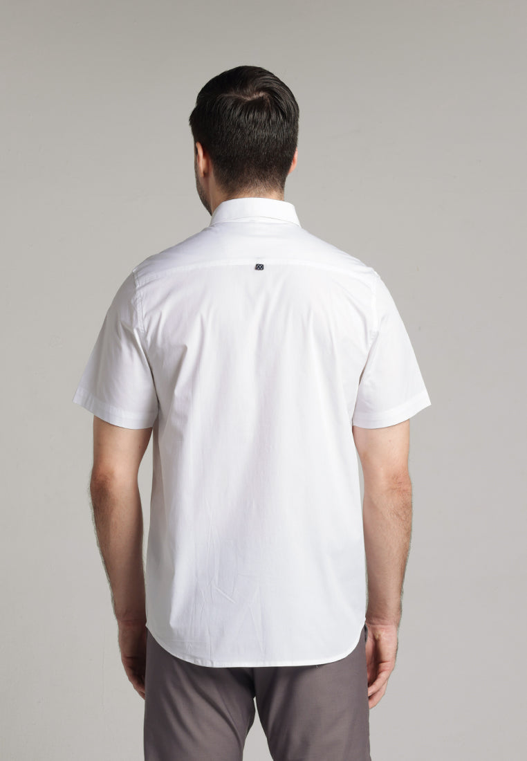 MOC Kemeja Lengan Pendek Pria Bruce - White