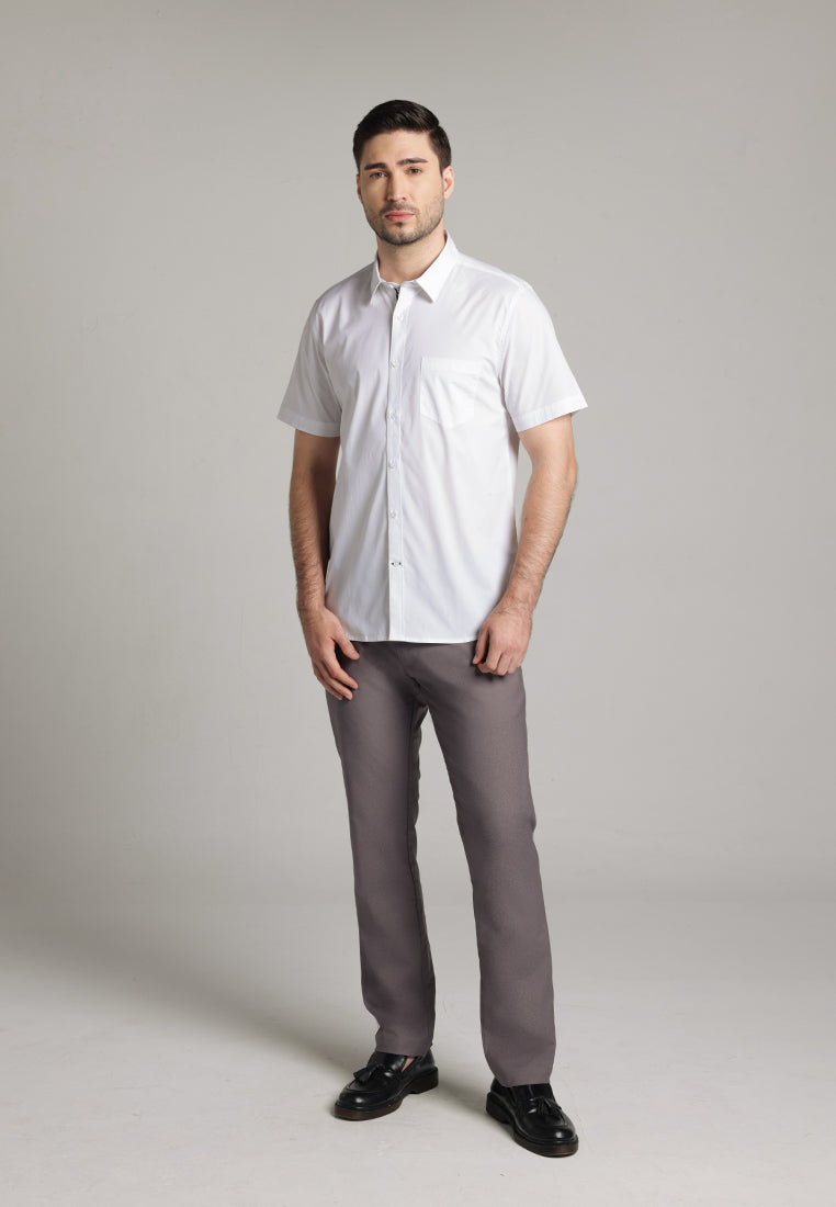 MOC Kemeja Lengan Pendek Pria Bruce - White