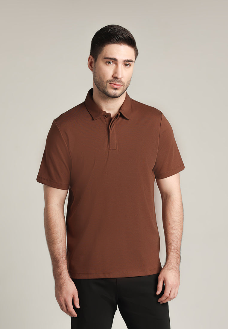 MOC - Kaos Polo Pria Lengan Pendek Ciro - Dark Brown