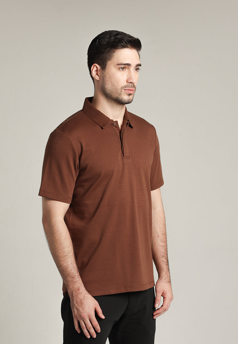 MOC - Kaos Polo Pria Lengan Pendek Ciro - Dark Brown