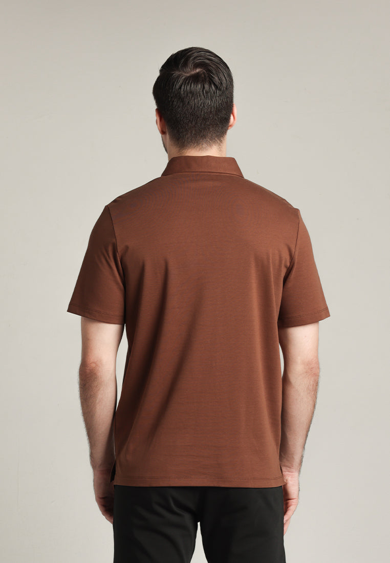 MOC - Kaos Polo Pria Lengan Pendek Ciro - Dark Brown