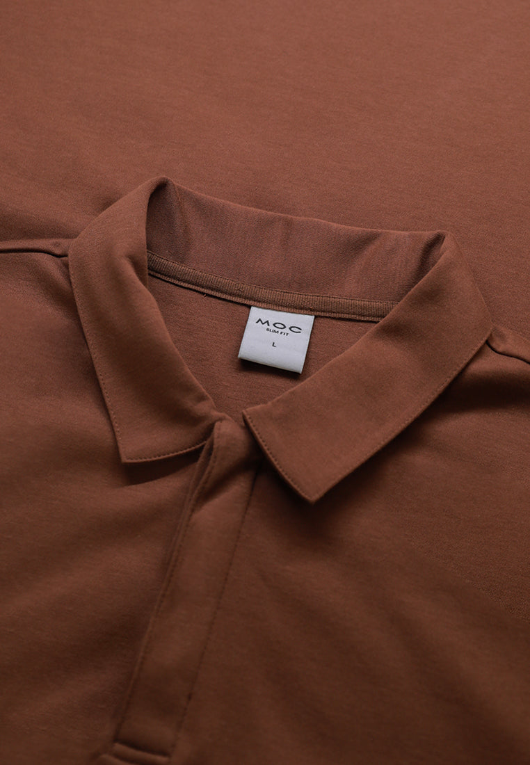 MOC - Kaos Polo Pria Lengan Pendek Ciro - Dark Brown