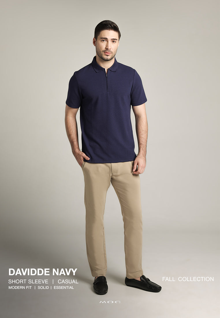 MOC - Kaos Polo Pria Lengan Pendek Davidde - Navy