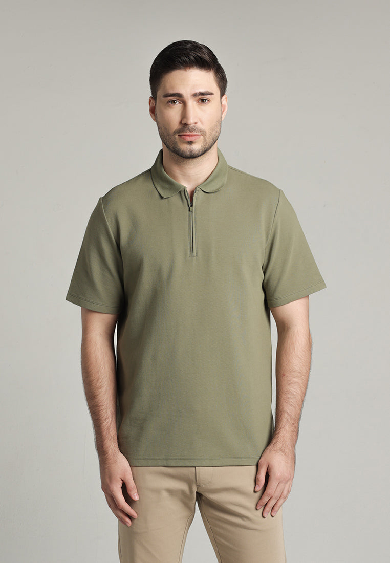 MOC - Kaos Polo Pria Lengan Pendek Davidde - Olive