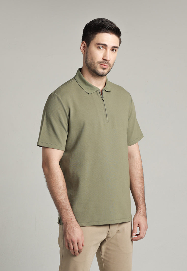 MOC - Kaos Polo Pria Lengan Pendek Davidde - Olive