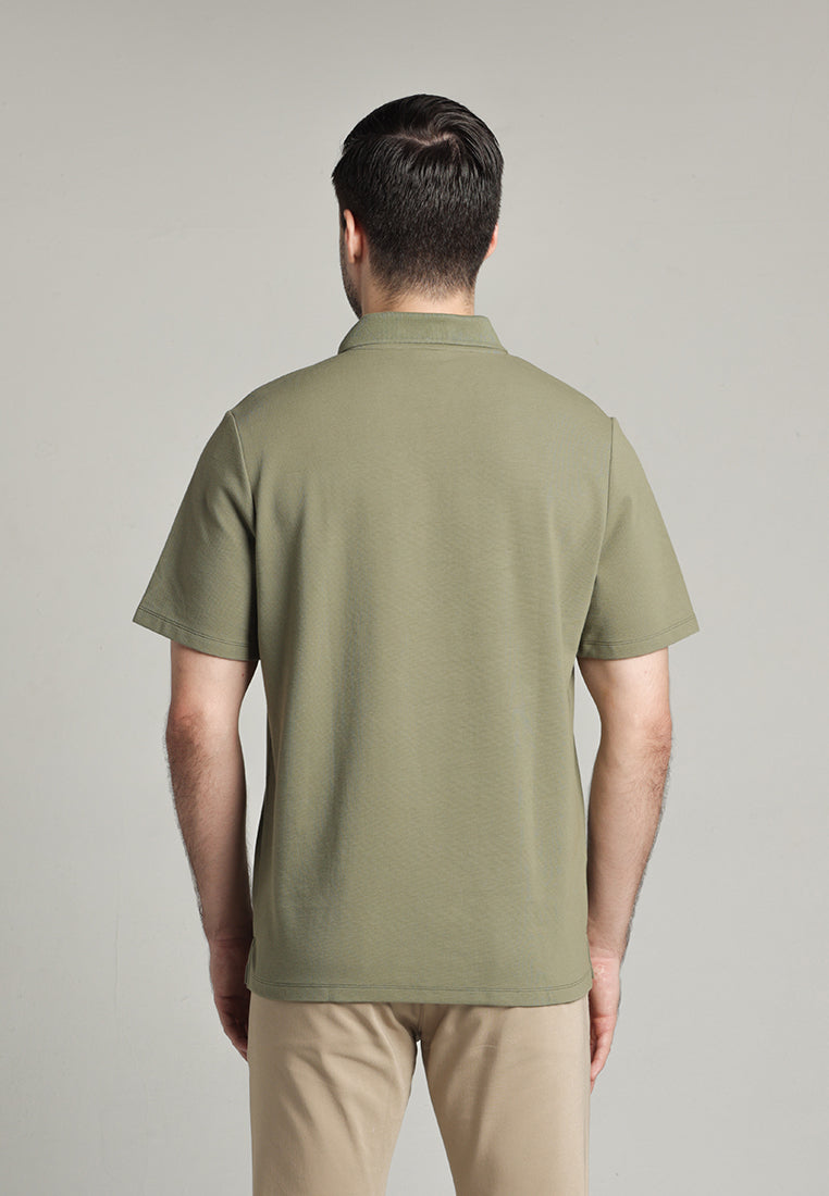 MOC - Kaos Polo Pria Lengan Pendek Davidde - Olive