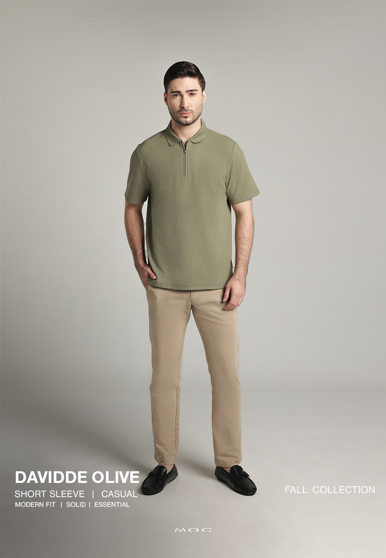 MOC - Kaos Polo Pria Lengan Pendek Davidde - Olive