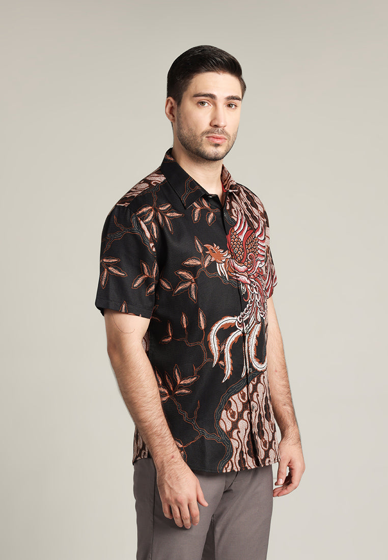 MOC - Kemeja Batik Pria Lengan Pendek Jayagrana - Brown