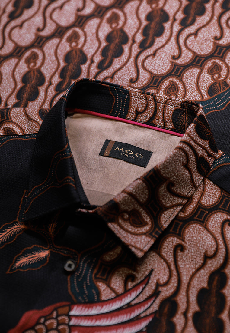 MOC - Kemeja Batik Pria Lengan Pendek Jayagrana - Brown