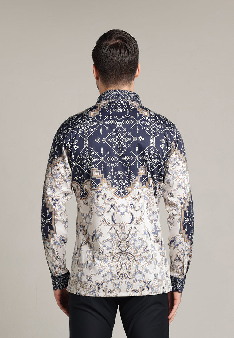 MOC - Kemeja Batik Pria Lengan Panjang Bhaskara - Beige