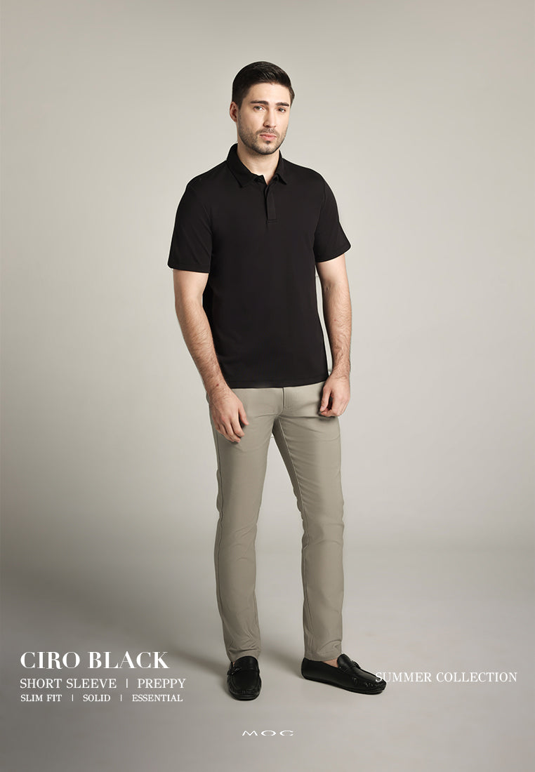MOC - Kaos Polo Pria Lengan Pendek Ciro - Black