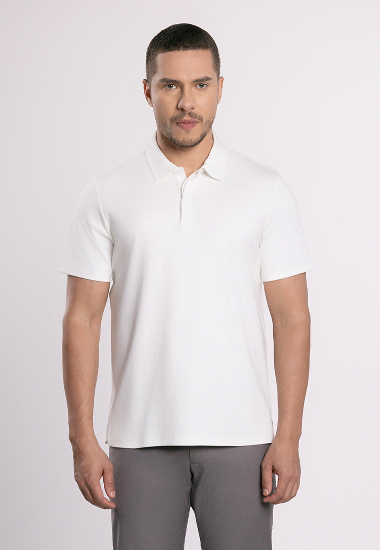 MOC - Kaos Polo Pria Lengan Pendek Ciro - White