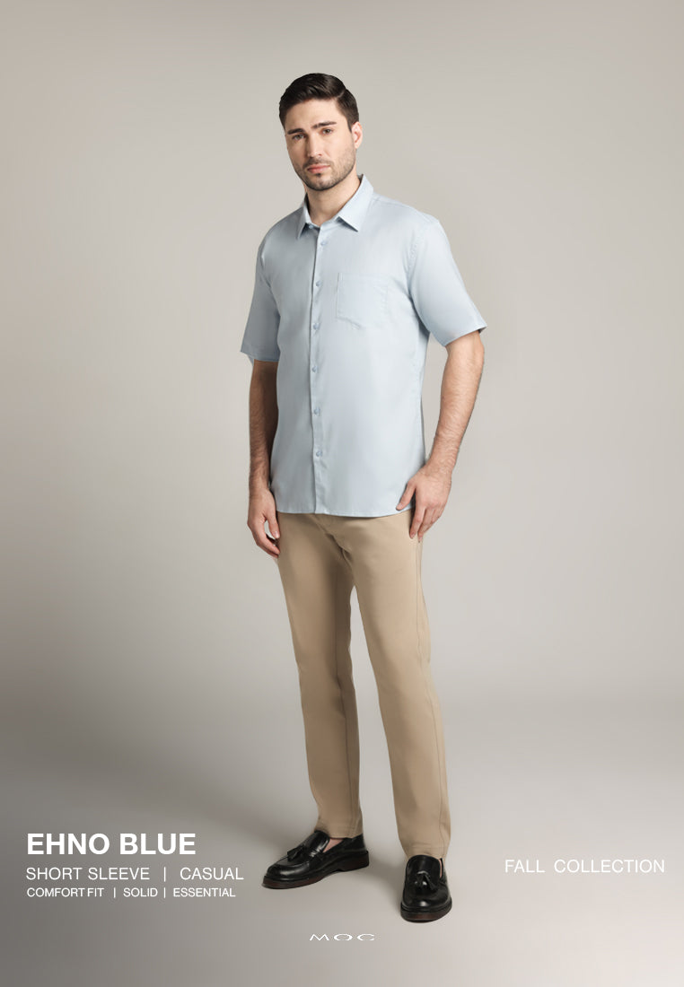 MOC Kemeja Lengan Pendek Pria Ehno - Light Blue