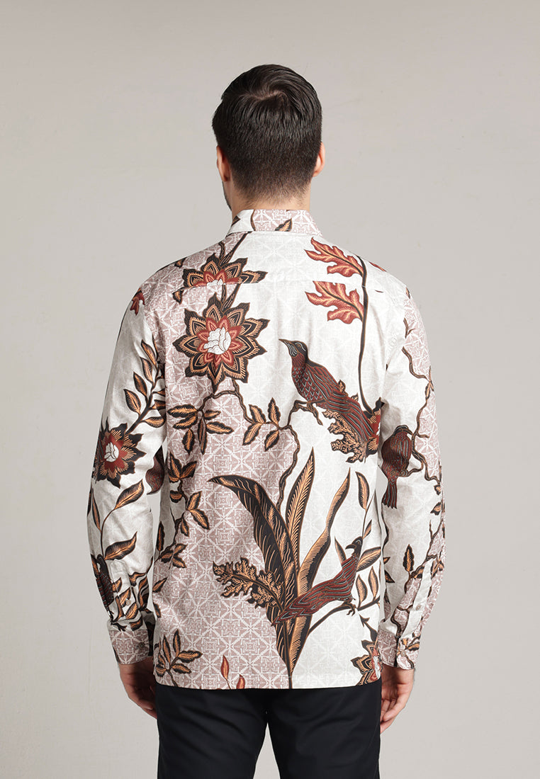 MOC - Kemeja Batik Pria Lengan Panjang Wakulo - Brown