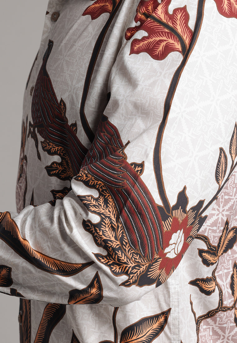 MOC - Kemeja Batik Pria Lengan Panjang Wakulo - Brown