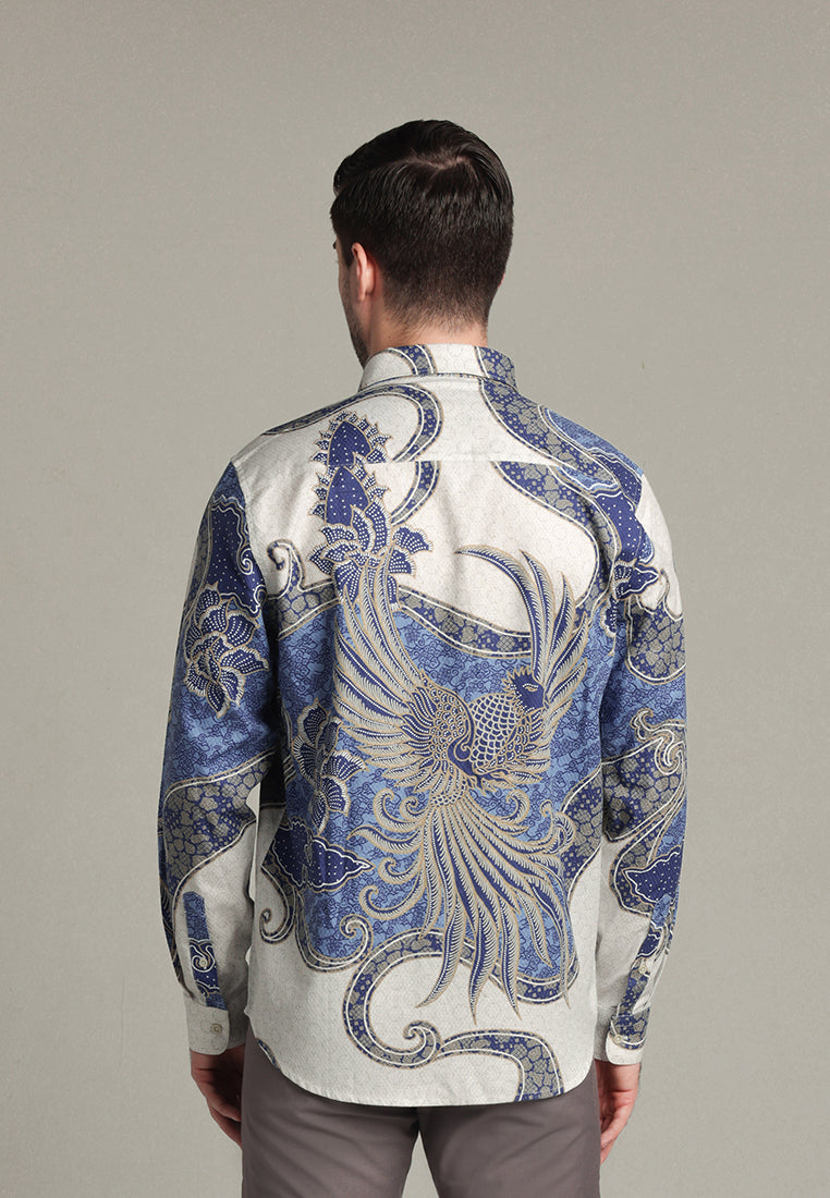 MOC - Kemeja Batik Pria Lengan Panjang Wicaksono - Blue
