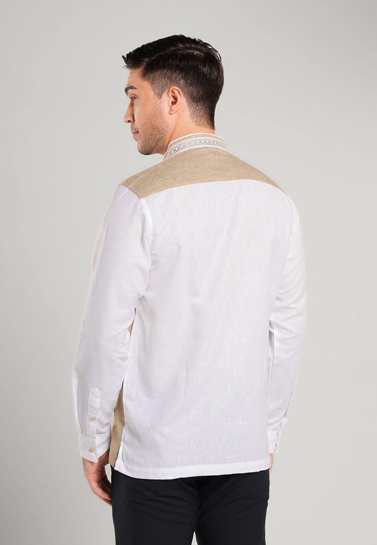 MOC Kemeja Koko Lengan Panjang Pria Alfadh B - Khaki