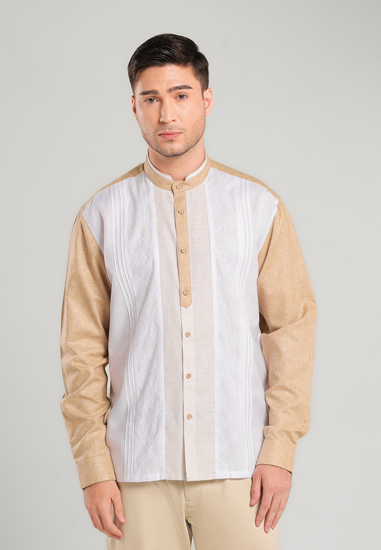 MOC Kemeja Koko Lengan Panjang Pria Bagdad B - Khaki