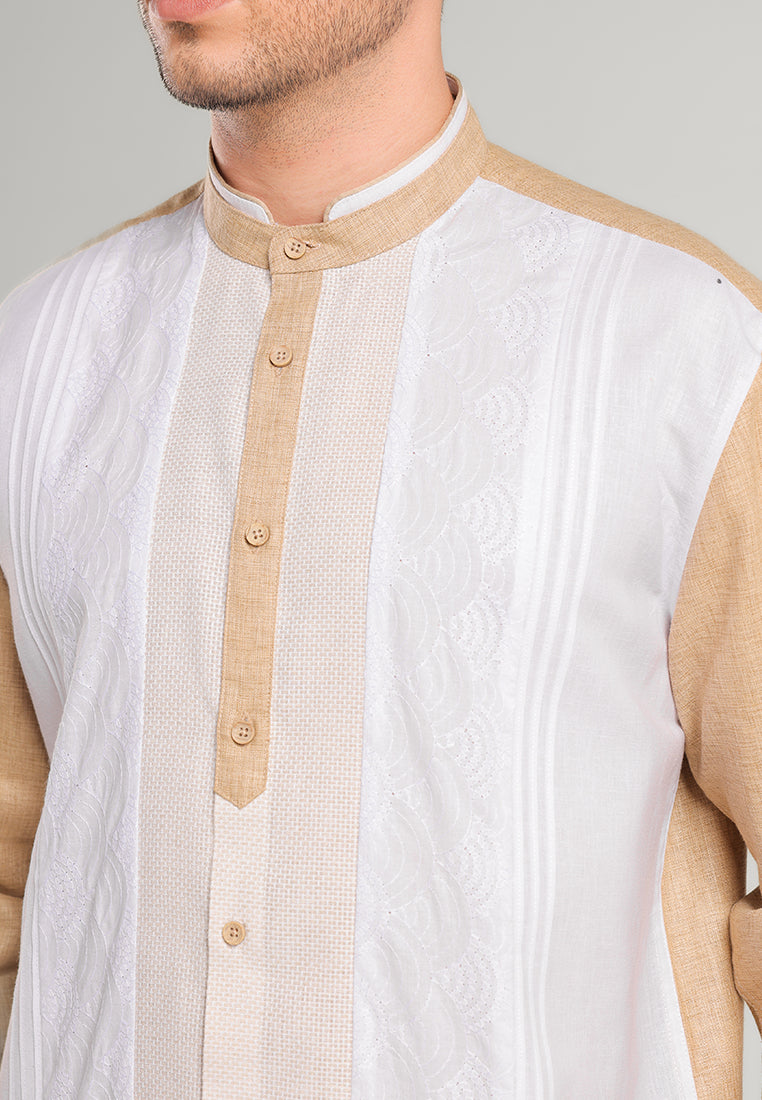 MOC Kemeja Koko Lengan Panjang Pria Bagdad B - Khaki