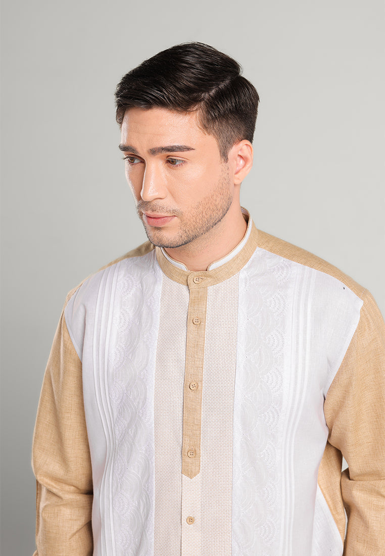 MOC Kemeja Koko Lengan Panjang Pria Bagdad B - Khaki