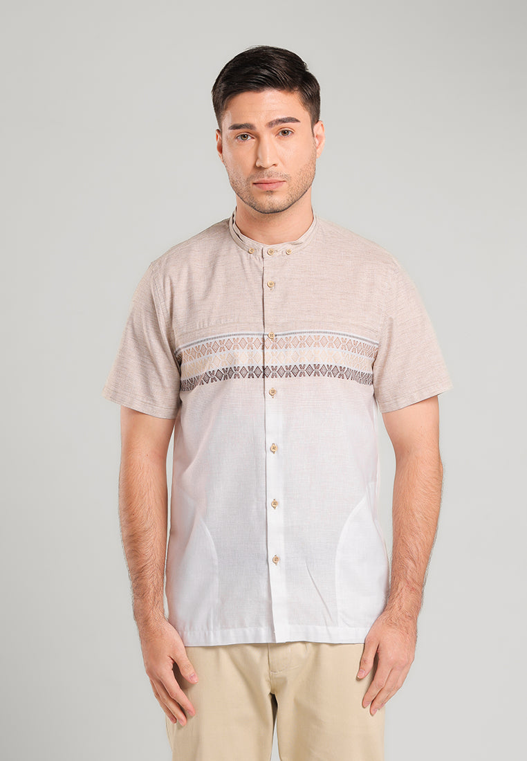 MOC Kemeja Koko Lengan Pendek Pria Riyadh B - Khaki