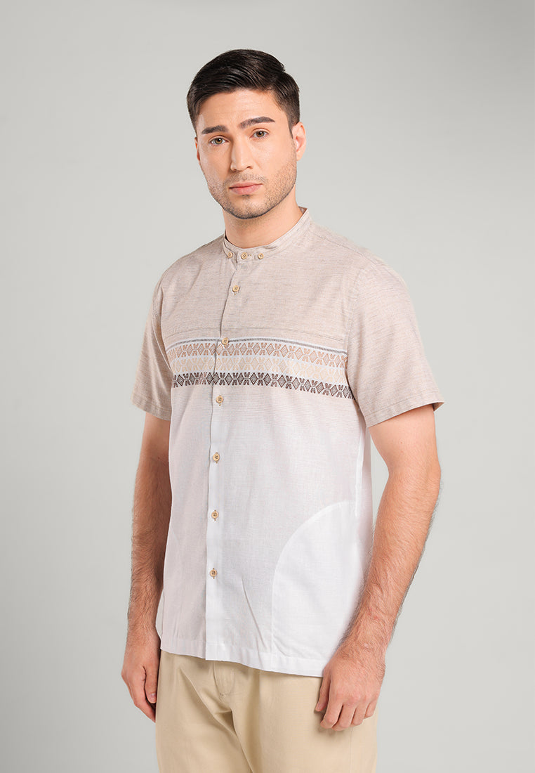 MOC Kemeja Koko Lengan Pendek Pria Riyadh B - Khaki