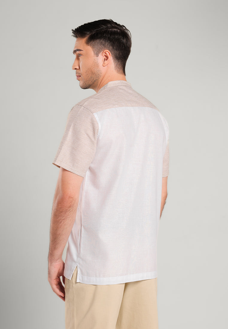 MOC Kemeja Koko Lengan Pendek Pria Riyadh B - Khaki