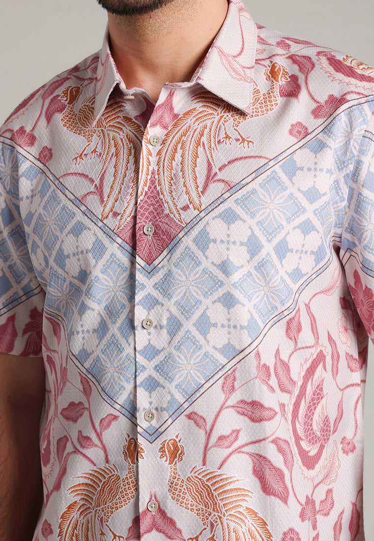 MOC - Kemeja Batik Pria Lengan Pendek Adipati - Beige