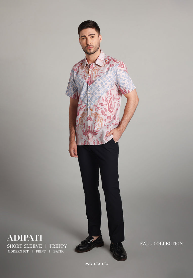 MOC - Kemeja Batik Pria Lengan Pendek Adipati - Beige