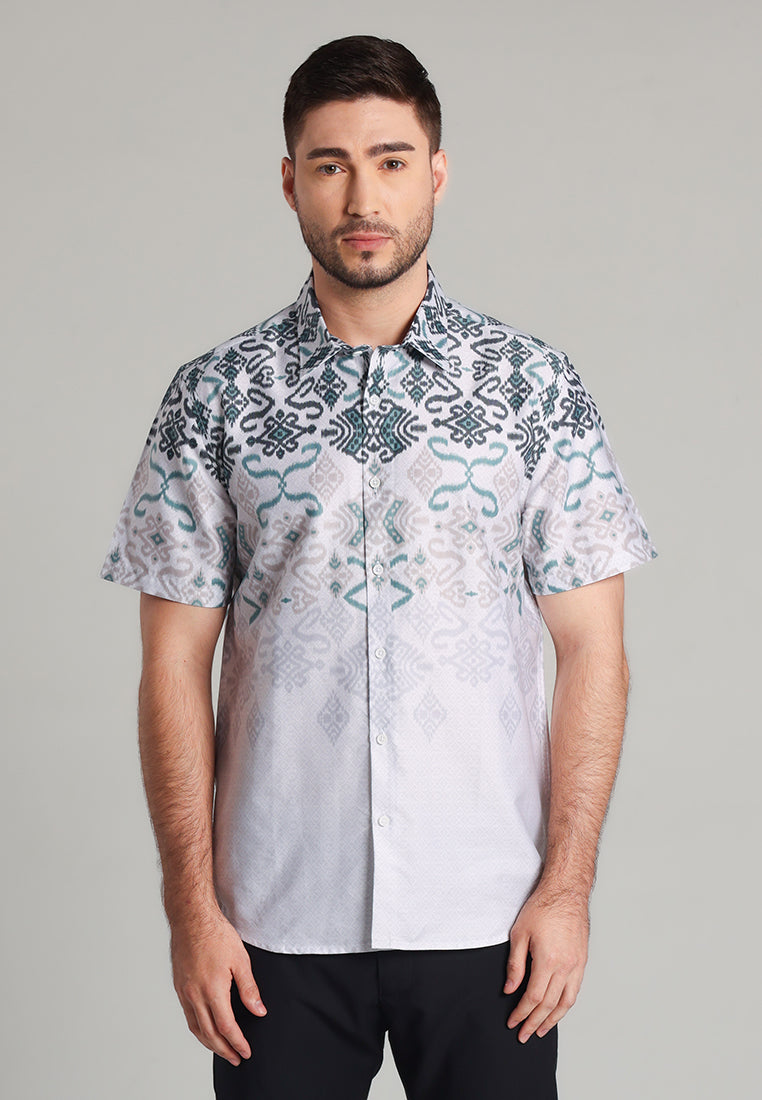 MOC - Kemeja Batik Pria Lengan Pendek Asyari - Beige