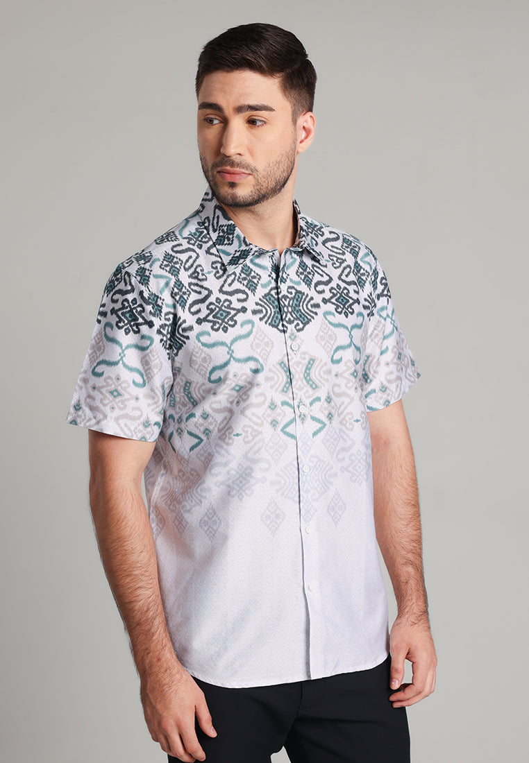 MOC - Kemeja Batik Pria Lengan Pendek Asyari - Beige