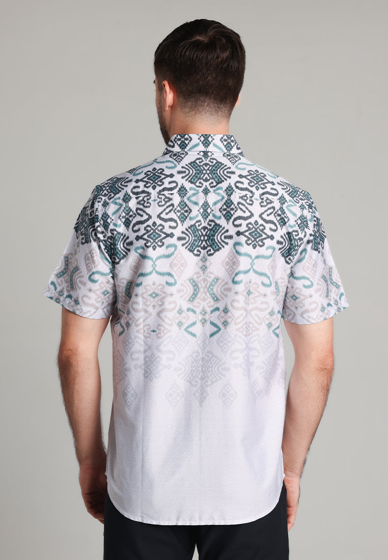 MOC - Kemeja Batik Pria Lengan Pendek Asyari - Beige