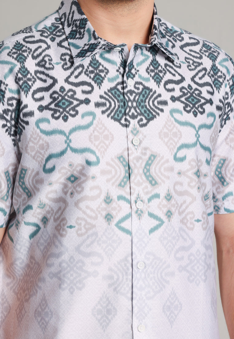 MOC - Kemeja Batik Pria Lengan Pendek Asyari - Beige